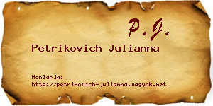 Petrikovich Julianna névjegykártya
